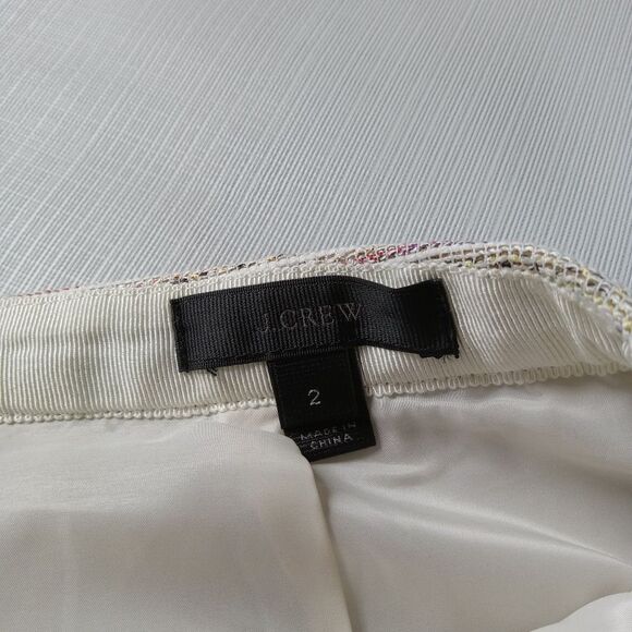 J.Crew Beige & Metallic Thread Inverted Pleat Mini Length Skirt Women's Size 2 - Picture 3 of 12